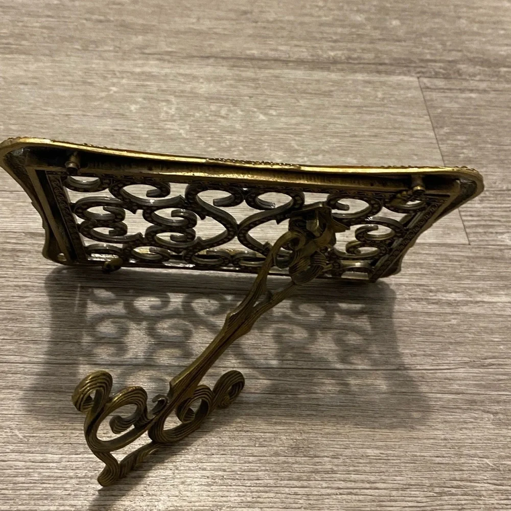 Stunning museum gold Frame with green enamel, light rust also has crystals.